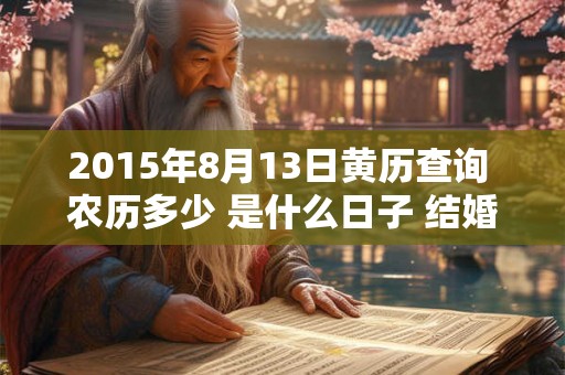 2015年8月13日黄历查询 农历多少 是什么日子 结婚吉时
