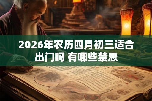 2026年农历四月初三适合出门吗 有哪些禁忌