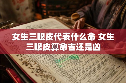 女生三眼皮代表什么命 女生三眼皮算命吉还是凶