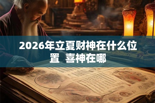 2026年立夏财神在什么位置  喜神在哪