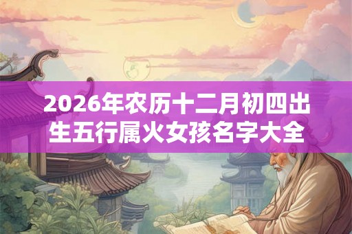 2026年农历十二月初四出生五行属火女孩名字大全