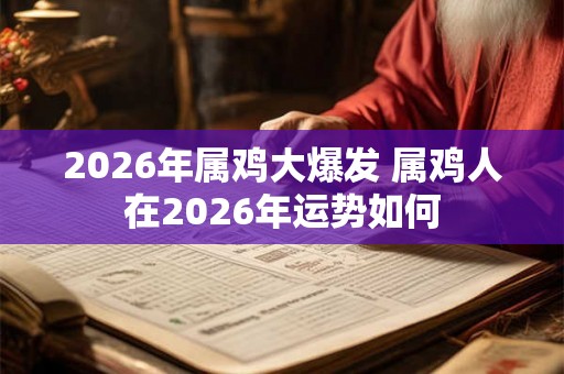 2026年属鸡大爆发 属鸡人在2026年运势如何