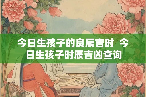 今日生孩子的良辰吉时  今日生孩子时辰吉凶查询