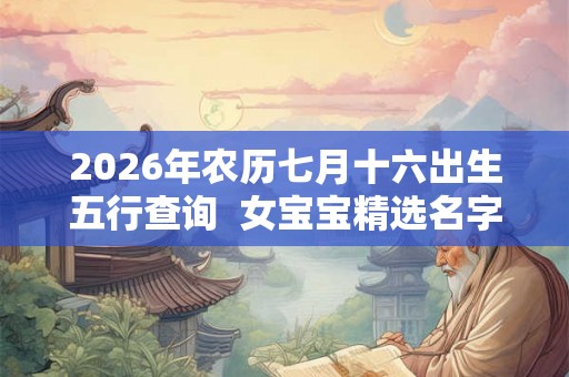 2026年农历七月十六出生五行查询  女宝宝精选名字