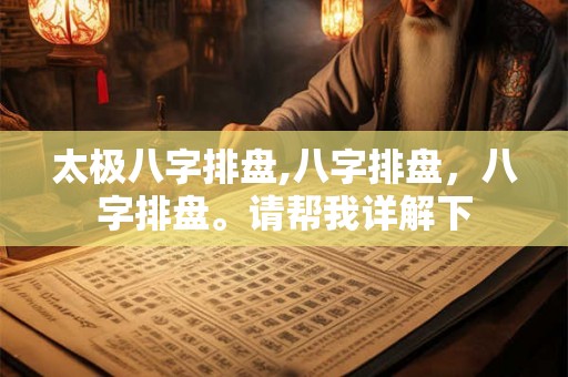 太极八字排盘,八字排盘，八字排盘。请帮我详解下