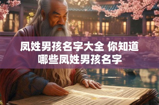凤姓男孩名字大全 你知道哪些凤姓男孩名字 凤姓男孩名字大全 你知道哪些凤姓男孩名字