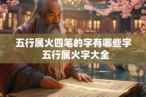 五行属火四笔的字有哪些字 五行属火字大全 五行属火四笔的字有哪些字 五行属火字大全