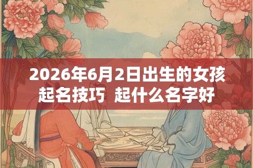 2026年6月2日出生的女孩起名技巧  起什么名字好