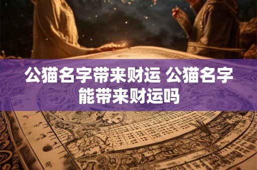 公猫名字带来财运 公猫名字能带来财运吗