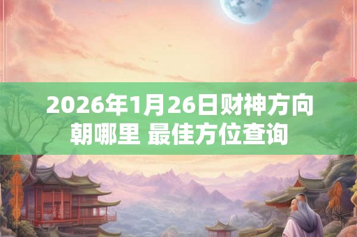 2026年1月26日财神方向朝哪里 最佳方位查询