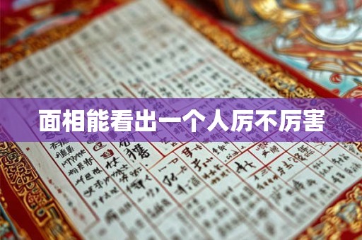 面相能看出一个人厉不厉害 面相能看出一个人厉不厉害