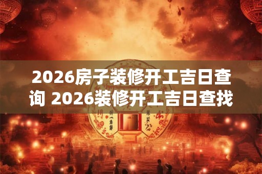 2026房子装修开工吉日查询 2026装修开工吉日查找