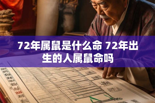 72年属鼠是什么命 72年出生的人属鼠命吗 72年属鼠是什么命 72年出生的人属鼠命吗