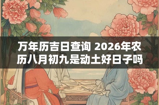 万年历吉日查询 2026年农历八月初九是动土好日子吗 万年历吉日查询 2026年农历八月初九是动土好日子吗