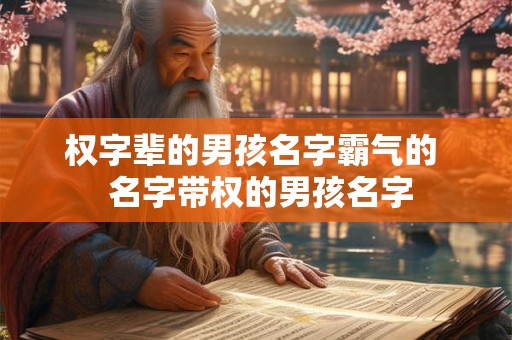 权字辈的男孩名字霸气的  名字带权的男孩名字