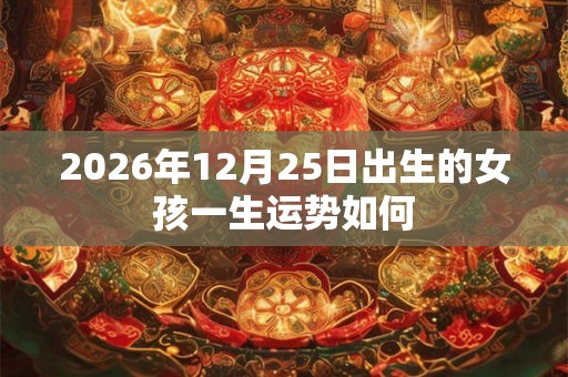 2026年12月25日出生的女孩一生运势如何