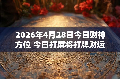2026年4月28日今日财神方位 今日打麻将打牌财运方位