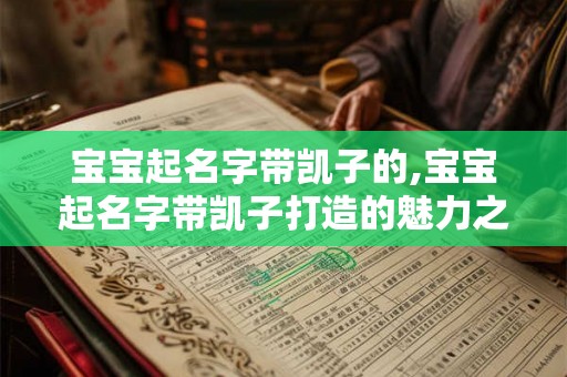 宝宝起名字带凯子的,宝宝起名字带凯子打造的魅力之作