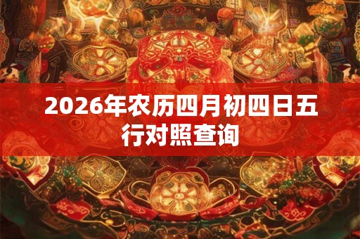 2026年农历四月初四日五行对照查询