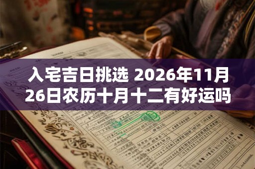 入宅吉日挑选 2026年11月26日农历十月十二有好运吗