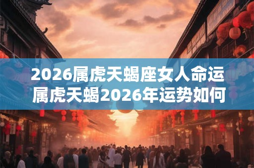 2026属虎天蝎座女人命运 属虎天蝎2026年运势如何