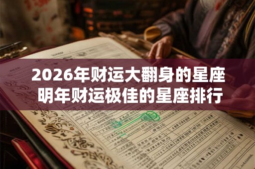 2026年财运大翻身的星座 明年财运极佳的星座排行