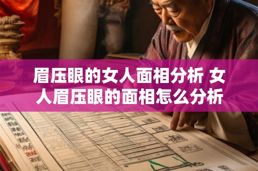 眉压眼的女人面相分析 女人眉压眼的面相怎么分析