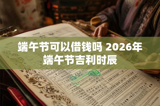 端午节可以借钱吗 2026年端午节吉利时辰