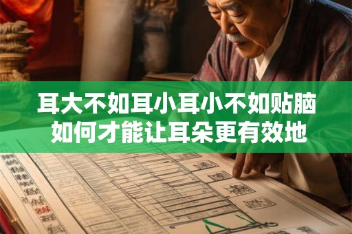 耳大不如耳小耳小不如贴脑 如何才能让耳朵更有效地听到声音