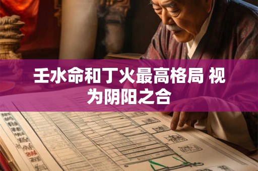 壬水命和丁火最高格局 视为阴阳之合