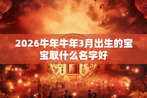 2026牛年牛年3月出生的宝宝取什么名字好