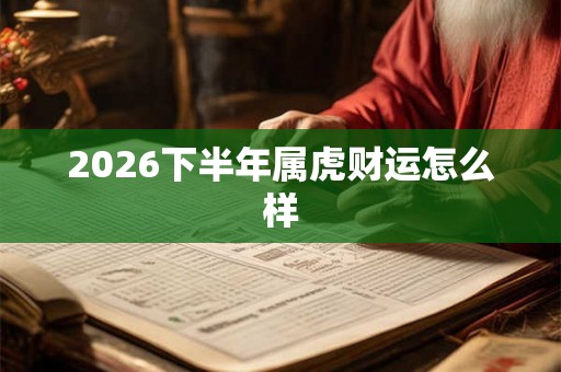 2026下半年属虎财运怎么样