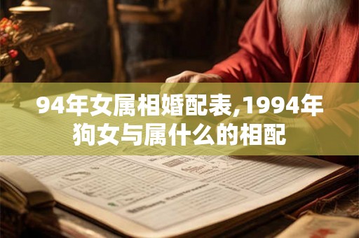 94年女属相婚配表,1994年狗女与属什么的相配 94年女属相婚配表,1994年狗女与属什么的相配