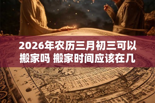 2026年农历三月初三可以搬家吗 搬家时间应该在几点