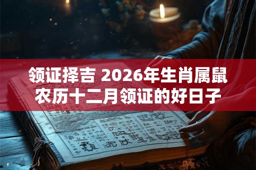 领证择吉 2026年生肖属鼠农历十二月领证的好日子