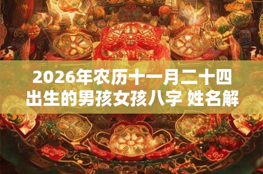 2026年农历十一月二十四出生的男孩女孩八字 姓名解析取名建议