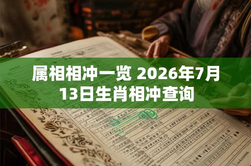 属相相冲一览 2026年7月13日生肖相冲查询