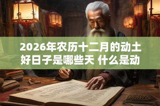 2026年农历十二月的动土好日子是哪些天 什么是动土煞