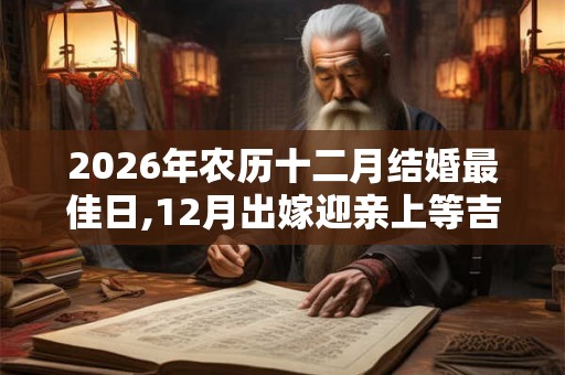 2026年农历十二月结婚最佳日,12月出嫁迎亲上等吉日