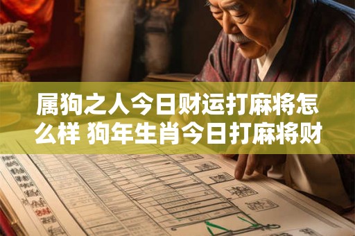 属狗之人今日财运打麻将怎么样 狗年生肖今日打麻将财运如何