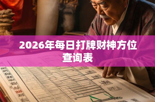 2026年每日打牌财神方位查询表