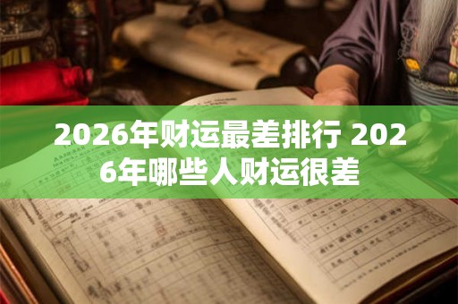 2026年财运最差排行 2026年哪些人财运很差