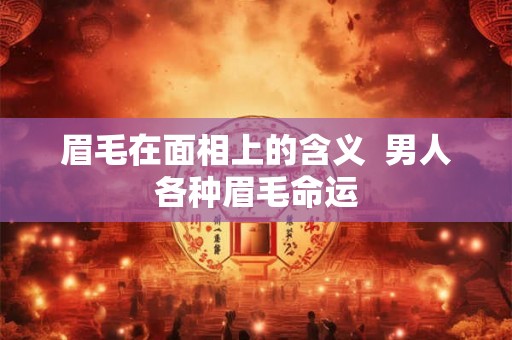 眉毛在面相上的含义 男人各种眉毛命运 眉毛在面相上的含义 男人各种眉毛命运