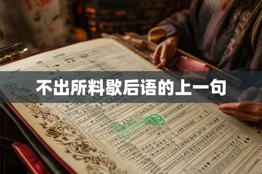 不出所料歇后语的上一句