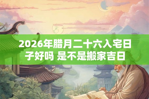 2026年腊月二十六入宅日子好吗 是不是搬家吉日