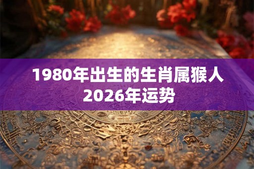 1980年出生的生肖属猴人 2026年运势