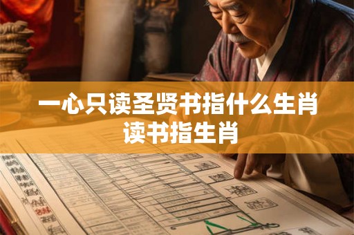 一心只读圣贤书指什么生肖 读书指生肖