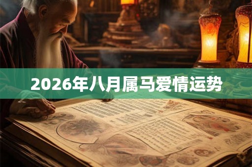 2026年八月属马爱情运势