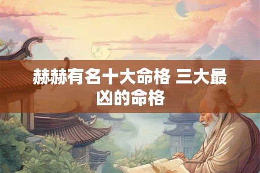 赫赫有名十大命格 三大最凶的命格 赫赫有名十大命格 三大最凶的命格