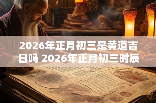 2026年正月初三是黄道吉日吗 2026年正月初三时辰吉凶一览表